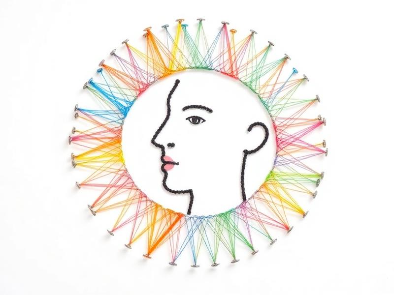 Step-by-step thread placement for creating a photo string art pattern